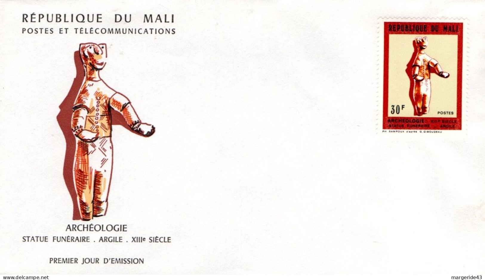 MALI FDC 1972 ARCHEOLOGIE - Malí (1959-...)