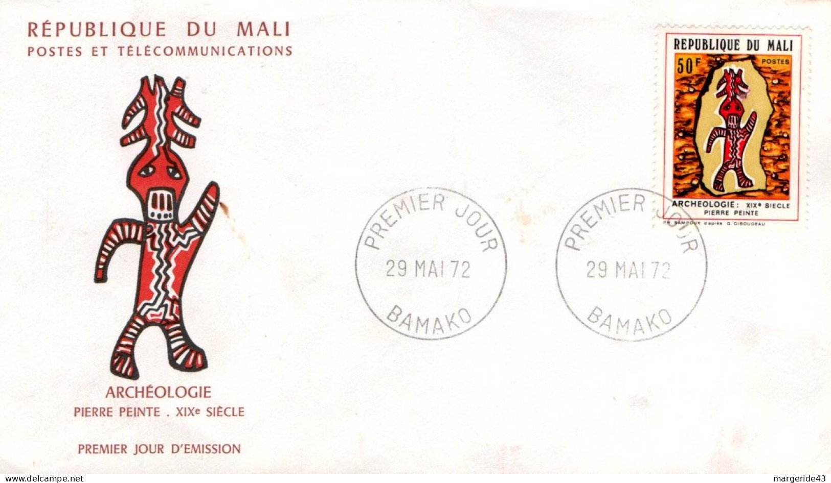 MALI FDC 1972 ARCHEOLOGIE - Malí (1959-...)