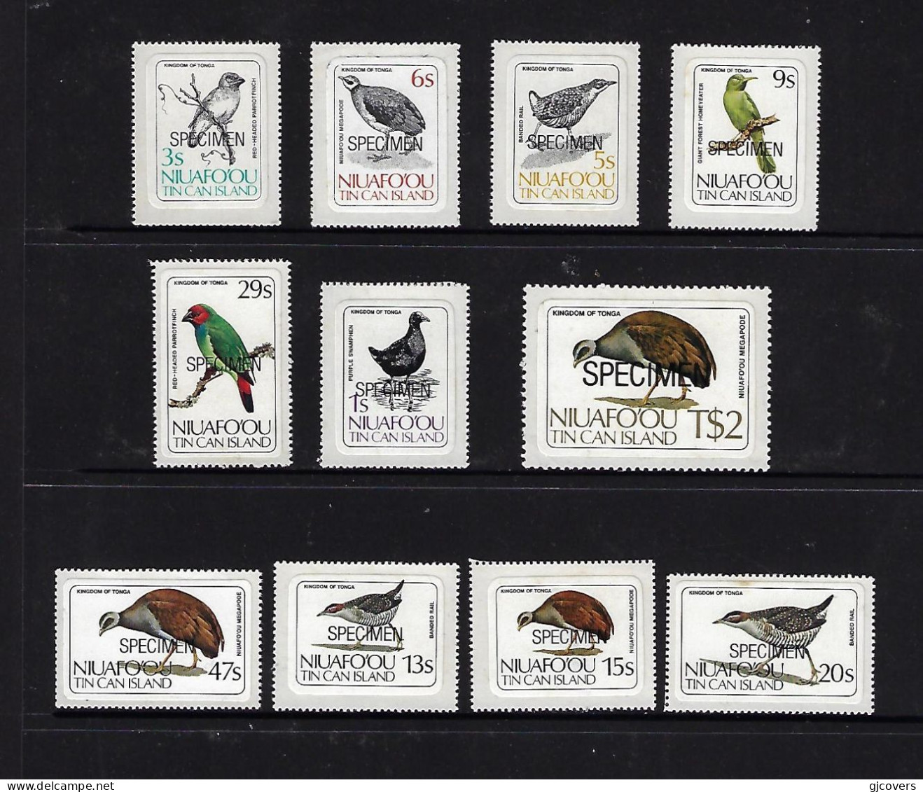 Tonga Niuafo'ou 1983 Specimen Self-adhesive Birds - 11 Bird Stamps - Colecciones & Series