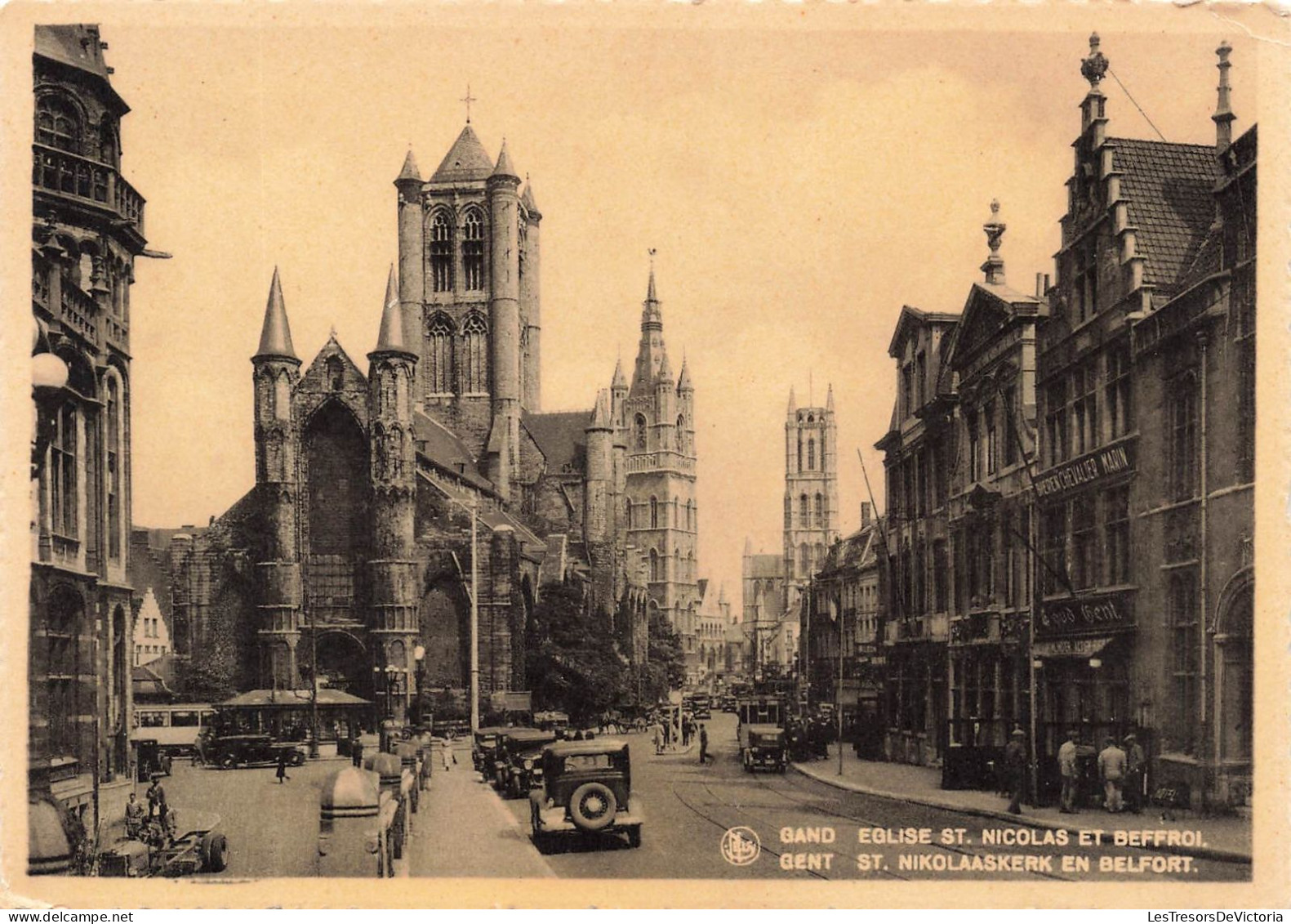 BELGIQUE - Gand - Eglise St Nicolas Et Beffroi - Animé - Carte Postale Ancienne - Gent