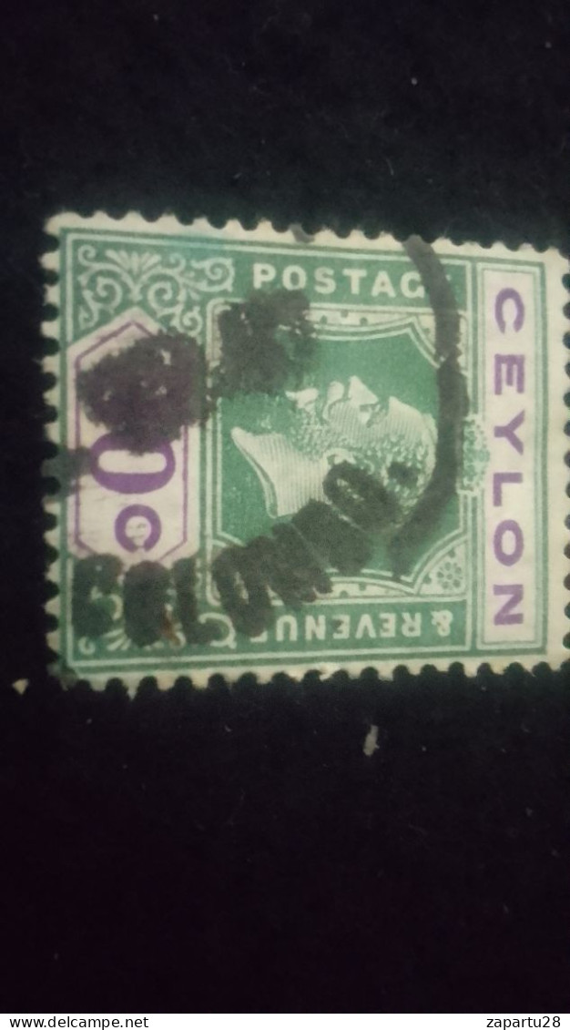 CEYLON- 1911 -25       30 C     GEORGE V.      DAMGALI   PERFÖRE - Sri Lanka (Ceylan) (1948-...)