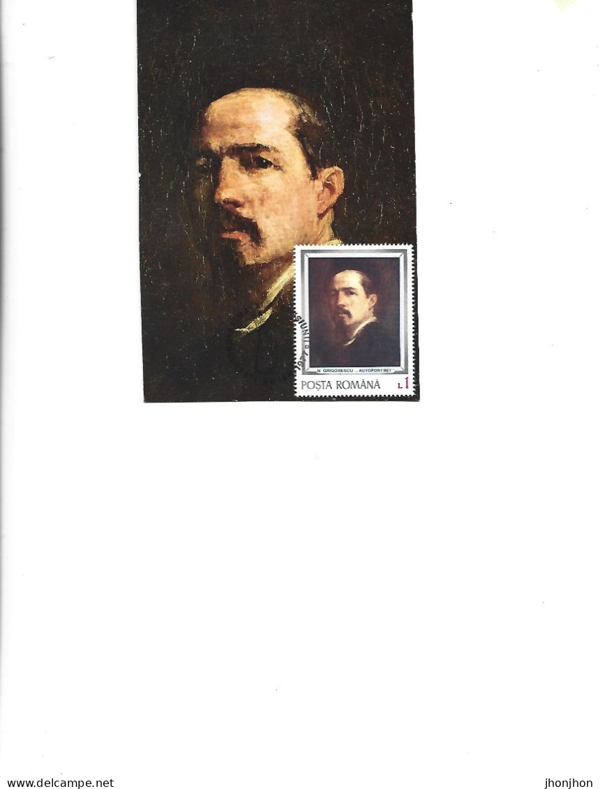 Romania -  Maximum Postcard 1977 -  Painting By Nicolae Grigorescu "Self Portrait" - Cartes-maximum (CM)