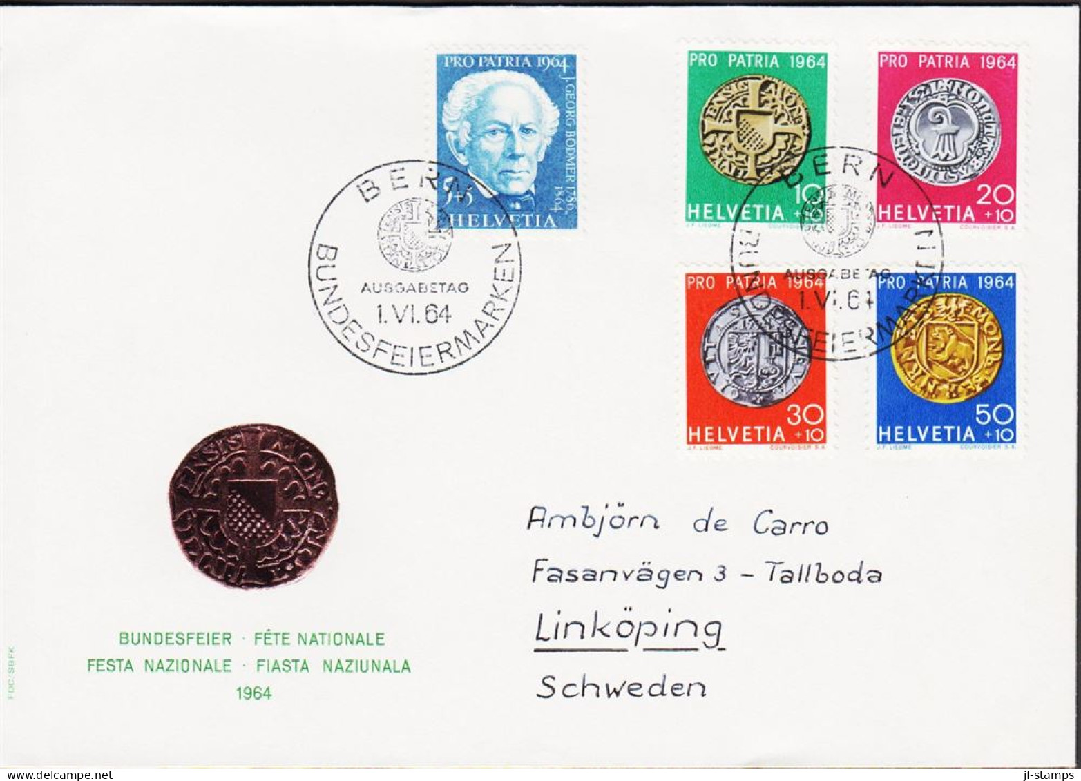 1964. Pro Patria  Complete Set On FDC Cancelled BERN 1.VI.64. - JF543612 - Covers & Documents