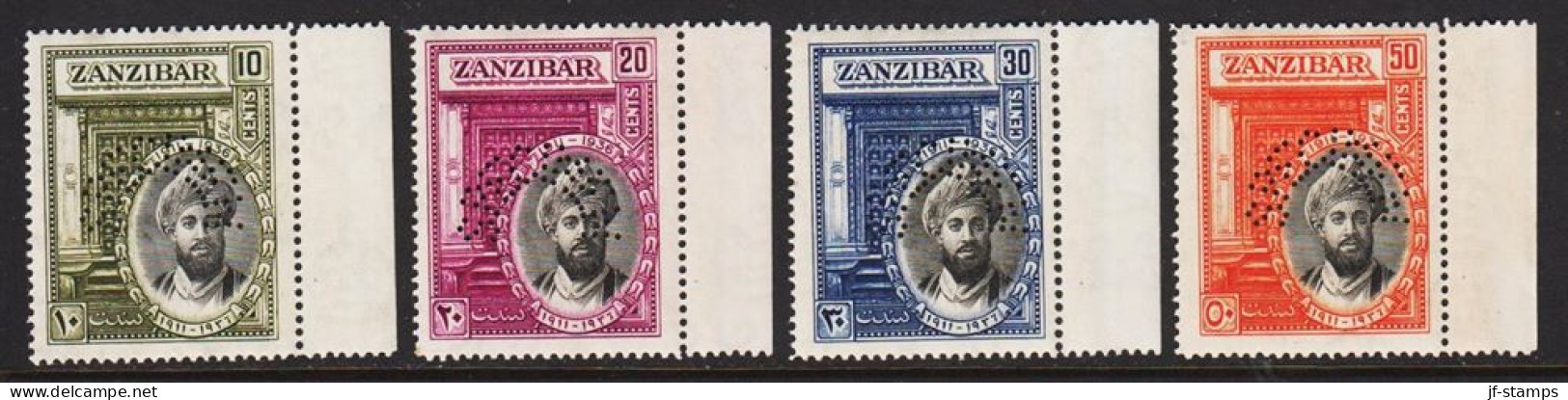 1936. Zanzibar. Sultan Chalifa Bin Harub. Complete Set. Never Hinged SPECIMEN. Very Unudu... (Michel 190-193) - JF543627 - Zanzibar (...-1963)