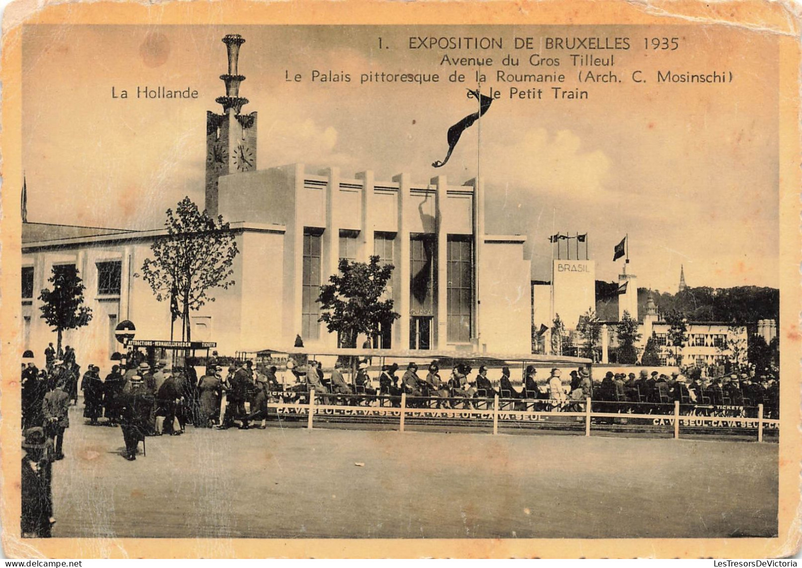 BELGIQUE - Bruxelles - Exposition De 1935 - Le Palais Pittoresque De La Roumanie Et Le Petit Train - Carte Postale - Wereldtentoonstellingen