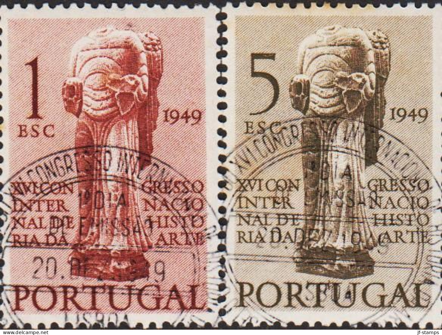 1949. PORTUGAL Art-conference Complete Set With Luxus Cancel 20. DEC. 1949 First Day Of I... (Michel 738-739) - JF543674 - Used Stamps
