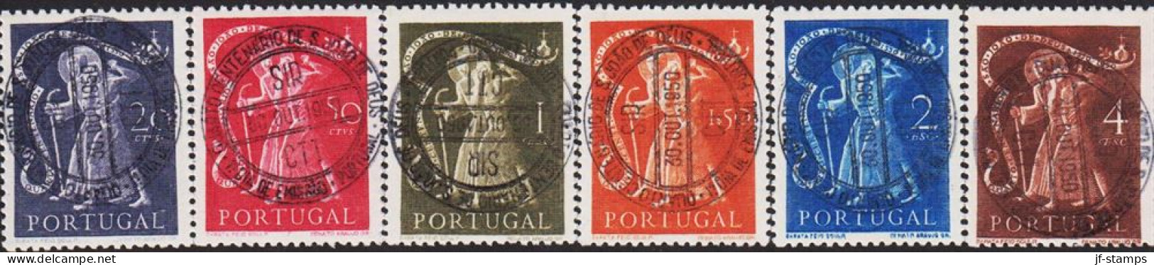 1950. PORTUGAL. JOAO DE DEUS. Complete Set With 6 Stamps With Luxus Cancel First Day Of I... (Michel 752-757) - JF543678 - Usati