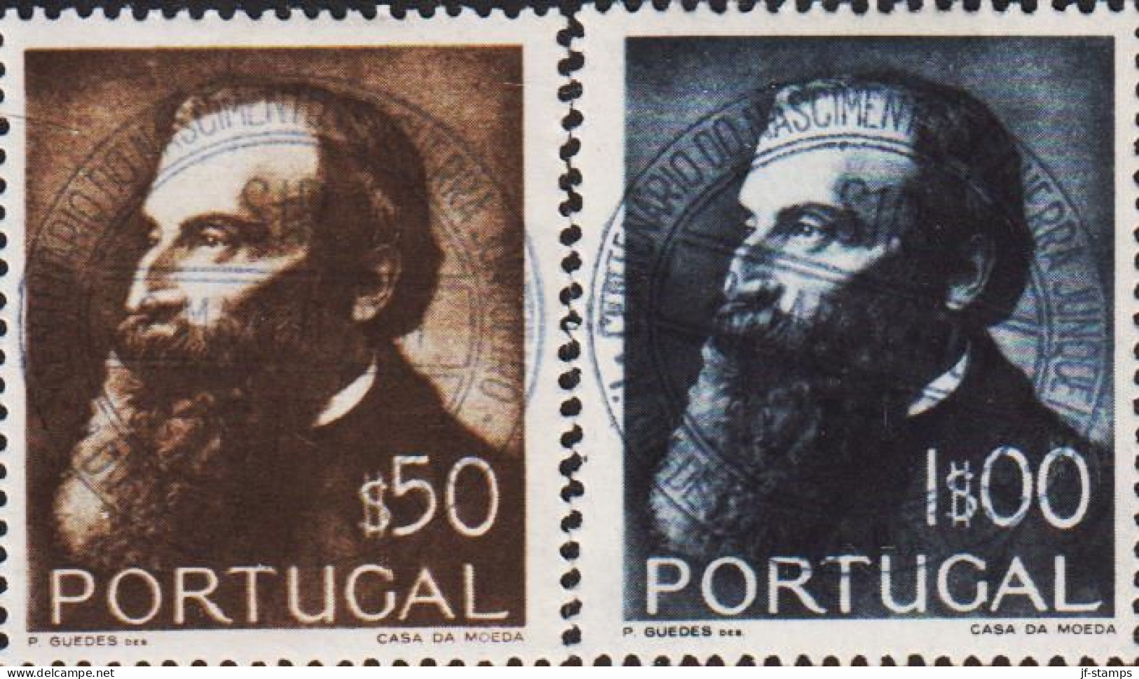 1951. PORTUGAL. Abílio De Guerra Junqueiro. Complete Set With 2 Stamps LUXUS CANCELLED FI... (Michel 758-759) - JF543679 - Oblitérés