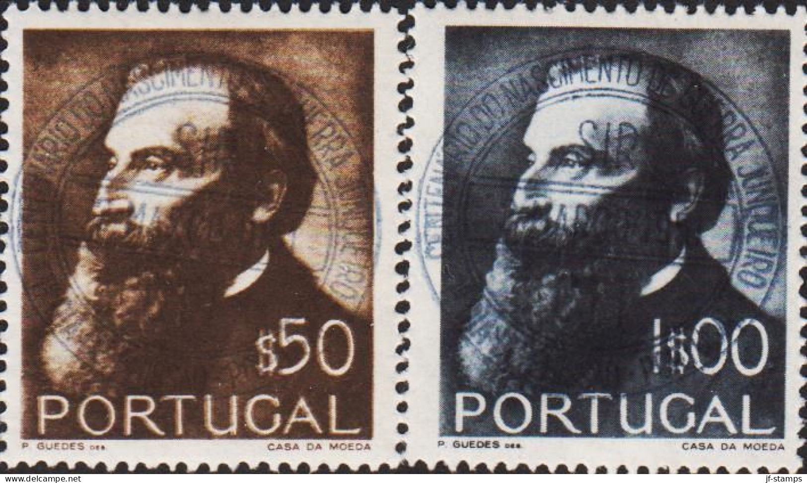 1951. PORTUGAL. Abílio De Guerra Junqueiro. Complete Set With 2 Stamps LUXUS CANCELLED FI... (Michel 758-759) - JF543680 - Gebraucht