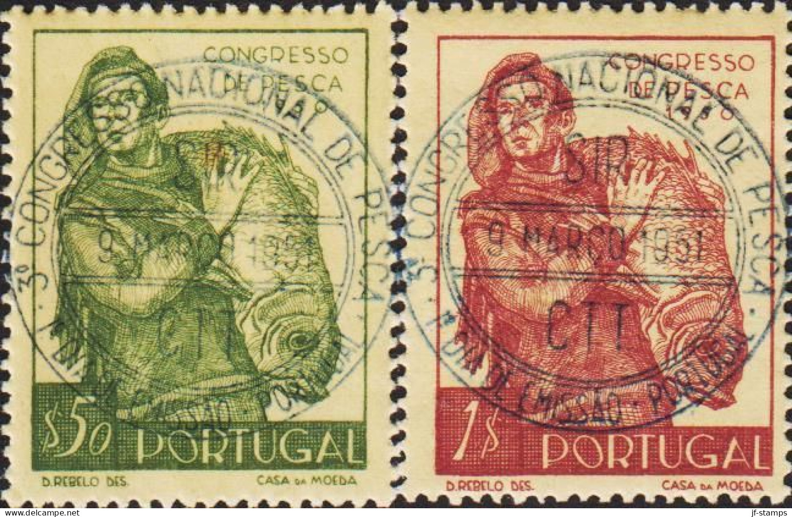 1951. PORTUGAL. Fishing Conference. Complete Set With 2 Stamps WITH LUXUS CANCEL FIRST DA... (Michel 760-761) - JF543681 - Unused Stamps