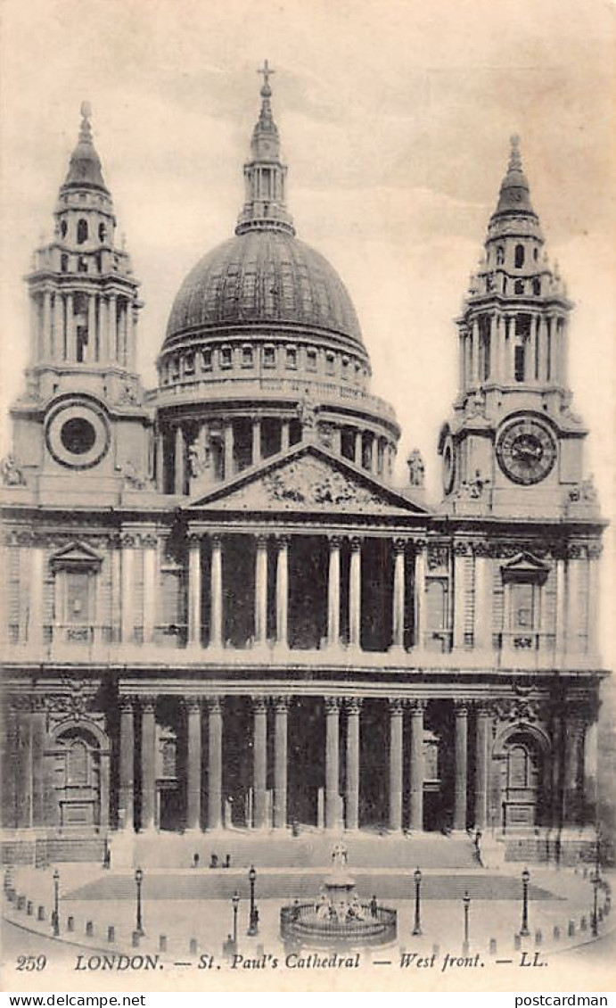 England - LONDON St. Paul's Cathedral West Front- Publisher Levy LL. 259 - St. Paul's Cathedral
