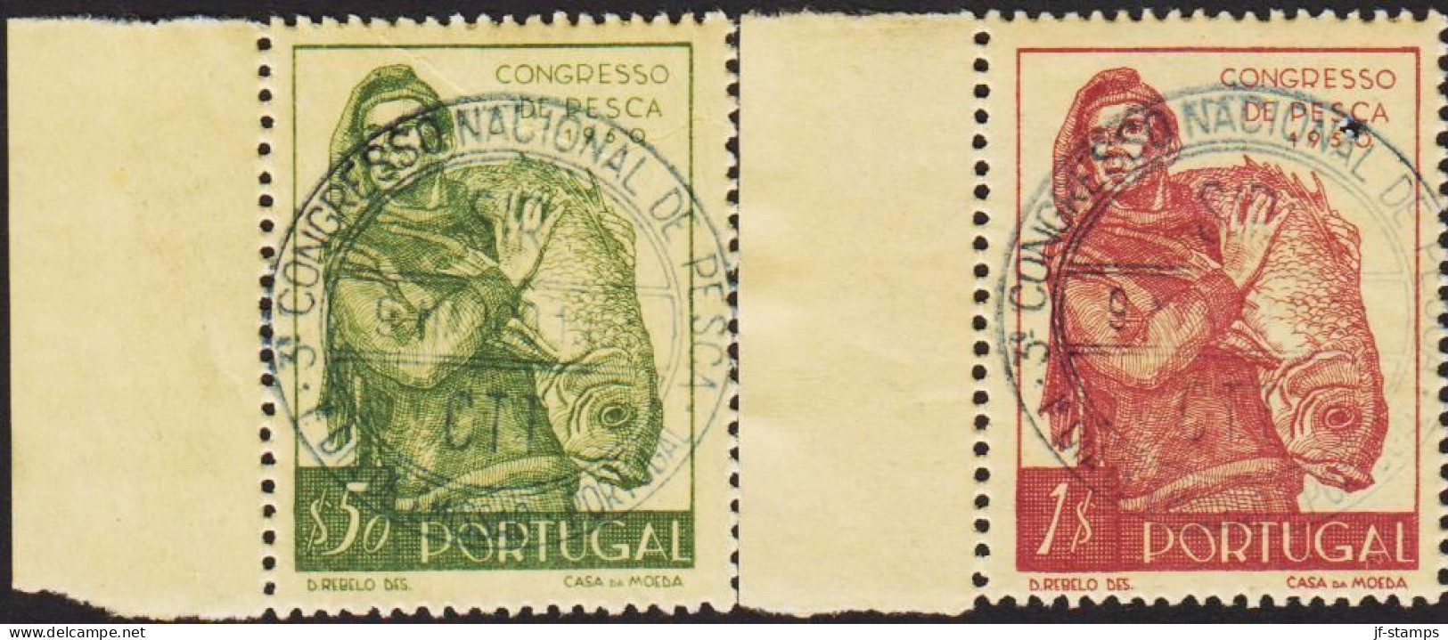 1951. PORTUGAL. Fishing Conference. Complete Set With 2 Stamps WITH LUXUS CANCEL FIRST DA... (Michel 760-761) - JF543682 - Ongebruikt