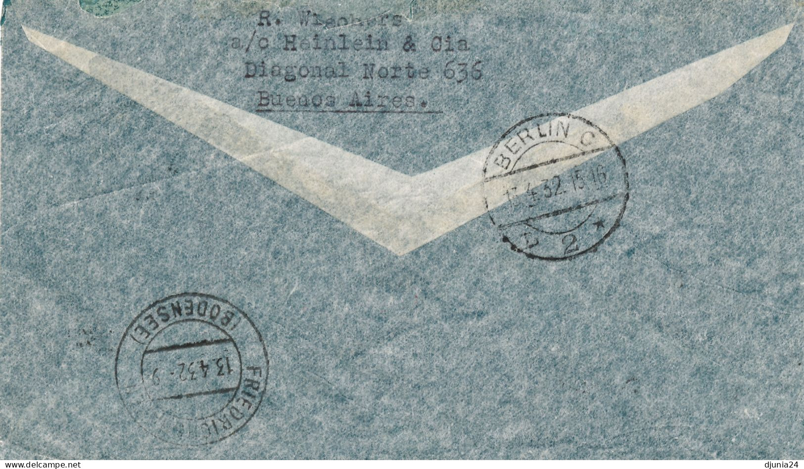 BF0544 / ARGENTINIEN - BUENOS AIRES - 13.4.32 , 2. Südamerikafahrt   -  Michel 325 , ... - Airmail