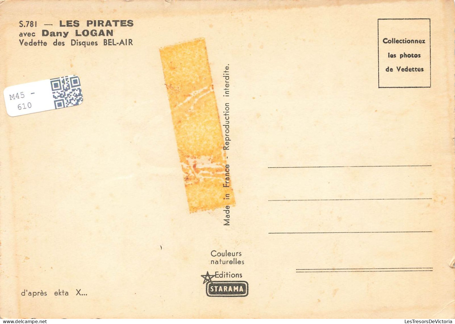 CELEBRITES  - Les Pirates Avec Dany Logan - Vedette Des Disques BEL AIR  - Colorisé - Carte Postale - Singers & Musicians