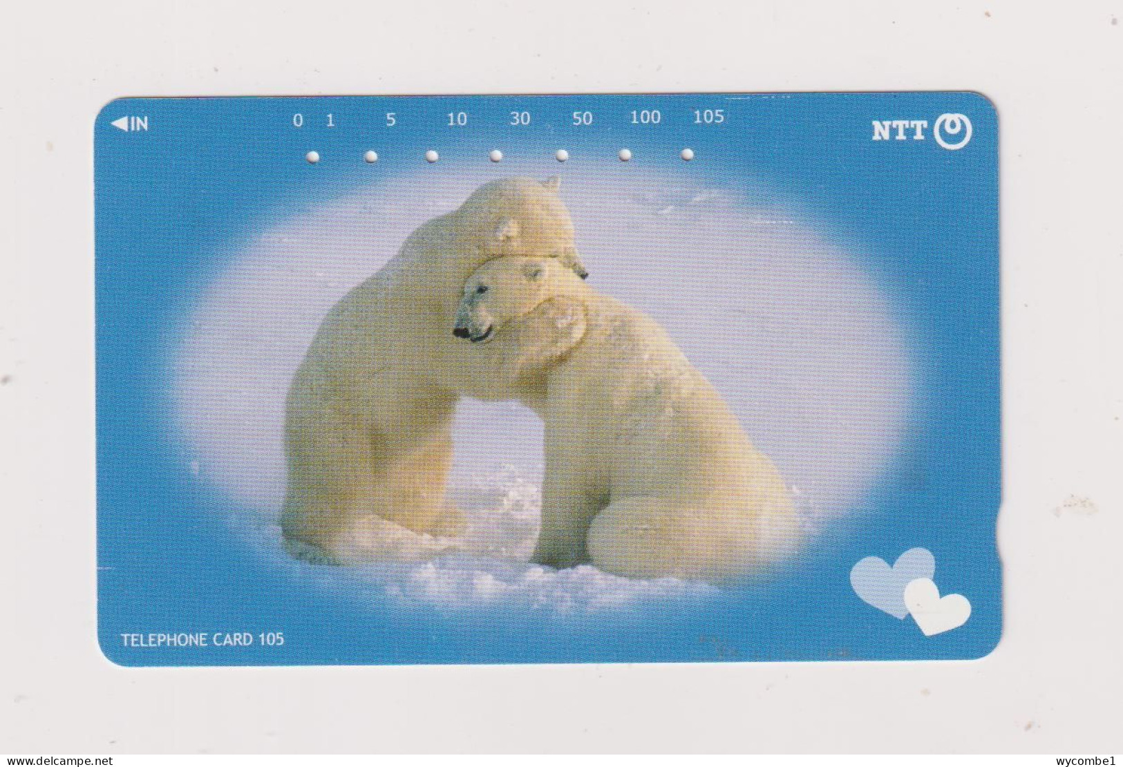 JAPAN -   Polar Bears Magnetic Phonecard - Japon