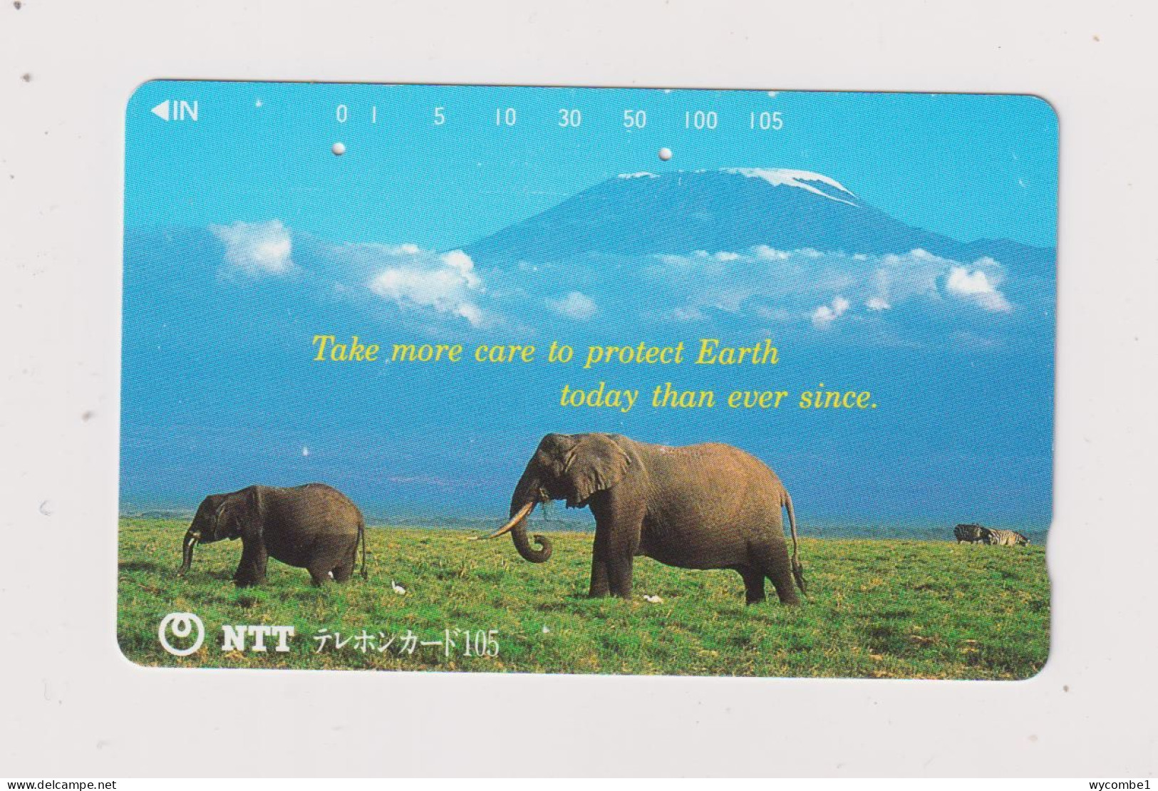 JAPAN -   African Elephants Magnetic Phonecard - Japon