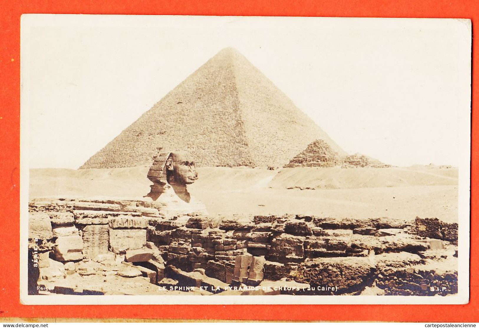 29828 / ⭐ ◉ Le SPHINX Et La Pyramide De CHEOPS Au CAIRE Egypt Egypte 1900s Carte-Photo-Bromure REISER S.I.P - Sphinx