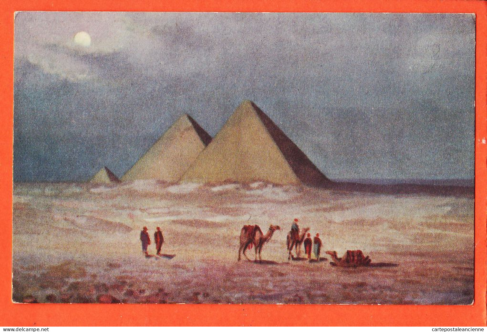 29612 / ⭐ Egypt The Pyramids At Moonlight Pyramides GIZEH Clair Lune Illustration MARCHETTINI 1910s LEHNERT LANDROCK 9 - Piramidi
