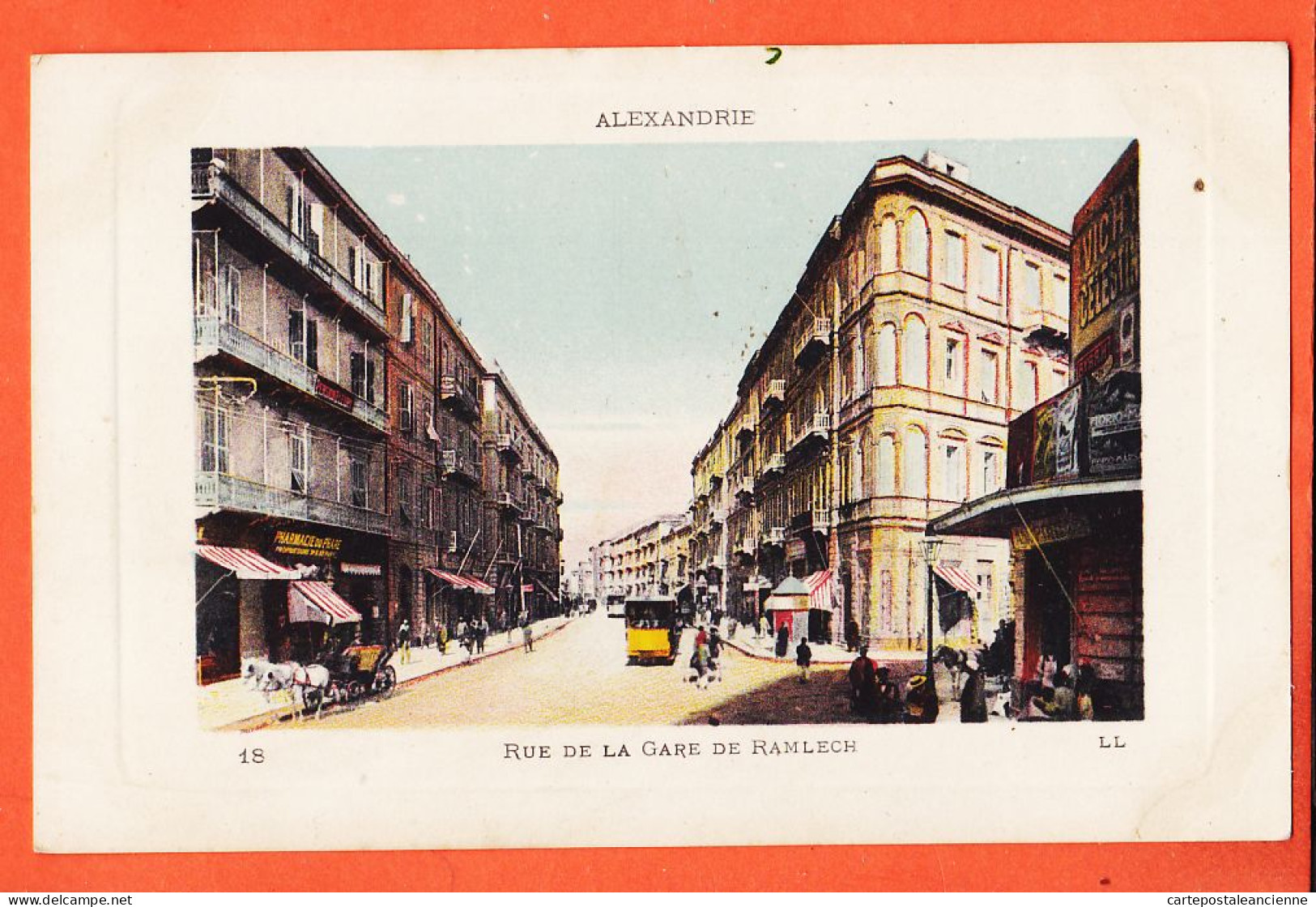 29570 / ⭐ ♥️ ALEXANDRIE Egypte Rue De La GARE RAMLECH 1910s Edition Couleur Detourée LL LEVY 18 Alexandria Egypt - Alexandria