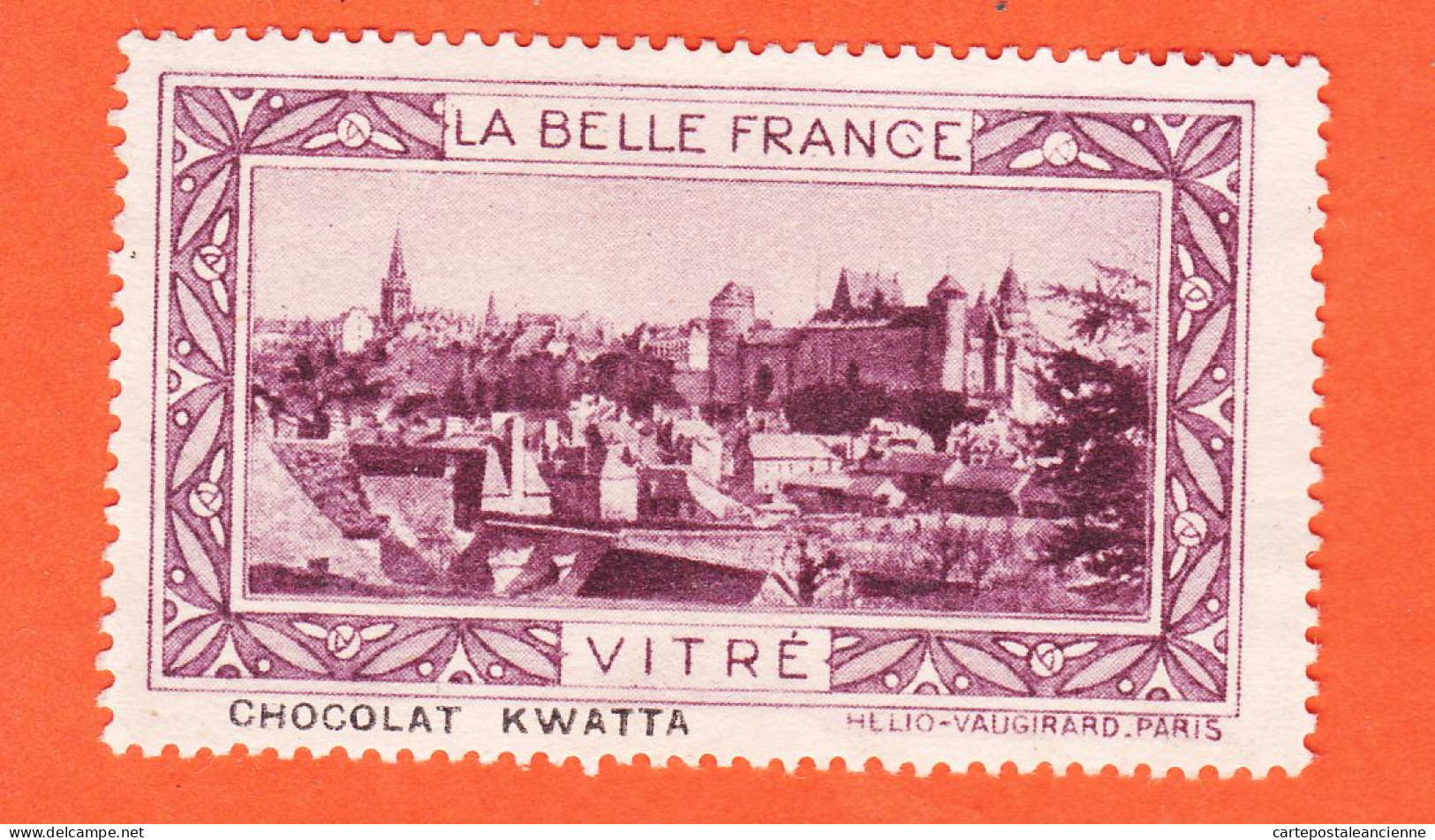 29851 / ⭐ ♥️ VITRE (Violet) 35-Ille Vilaine Chateau Pub Chocolat KWATTA Vignette Collection BELLE FRANCE HELIO-VAUGIRARD - Tourism (Labels)