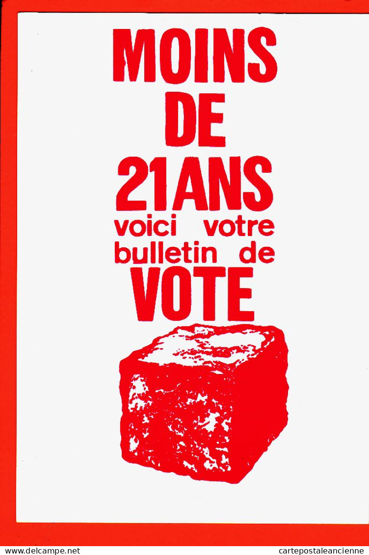 29811 / ⭐ ◉ Slogan MAI 1968 MOINS 21 ANS Voici Votre Bulletin VOTE Un Pavé Série Affiches N°80348/16 RE-EDITION 1985s  - Manifestazioni