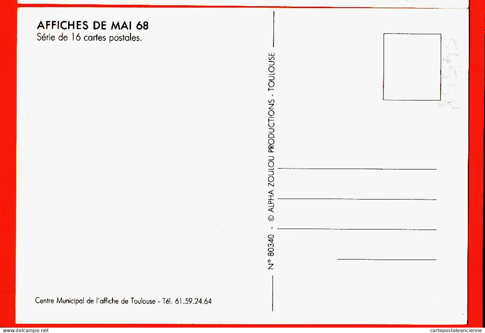 29817 / ⭐ ◉ Slogan MAI 1968 POUVOIR POPULAIRE Série Affiches N° 80340 /16 RE-EDITION 1985s ALPHA ZOULOU TOULOUSE - Manifestazioni