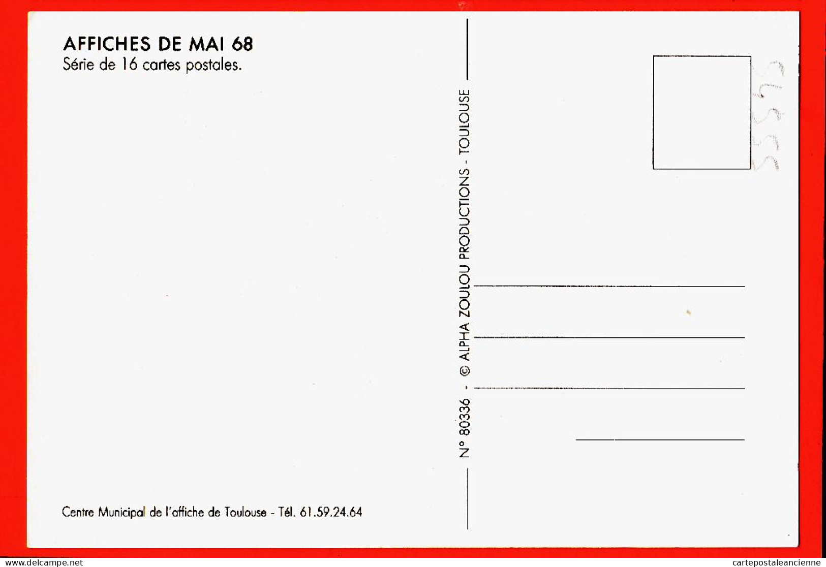 29814 / ⭐ ◉ Slogan MAI 1968 REVOLUTION ESSENTIELLE Série Affiches N° 80336 /16 RE-EDITION 1985s ALPHA ZOULOU TOULOUSE - Manifestations