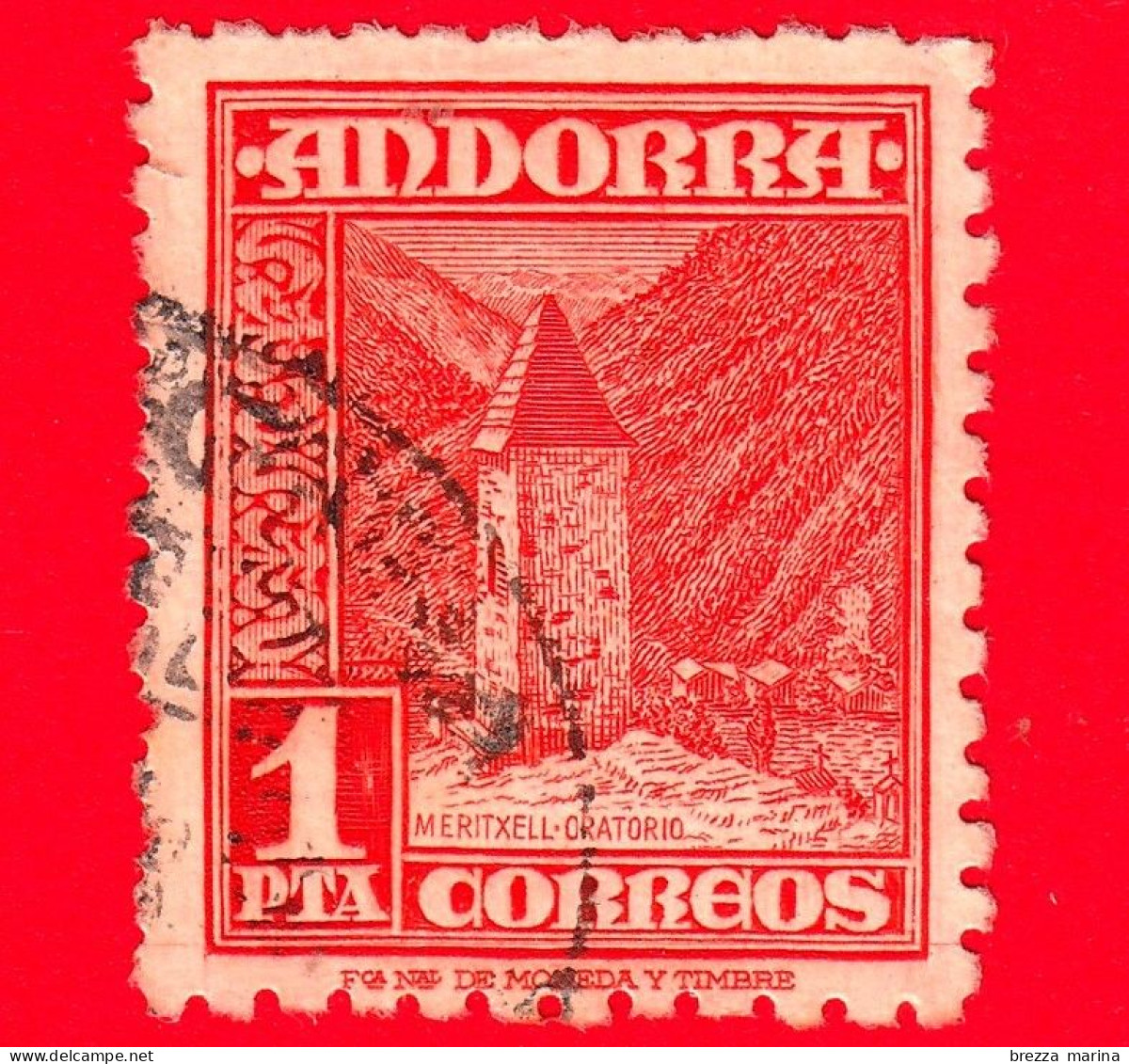 ANDORRA Sp. - Usato - 1948 - Paesaggi - Santuario Vicino Alla Cappella Meritxell - 1 - Usati