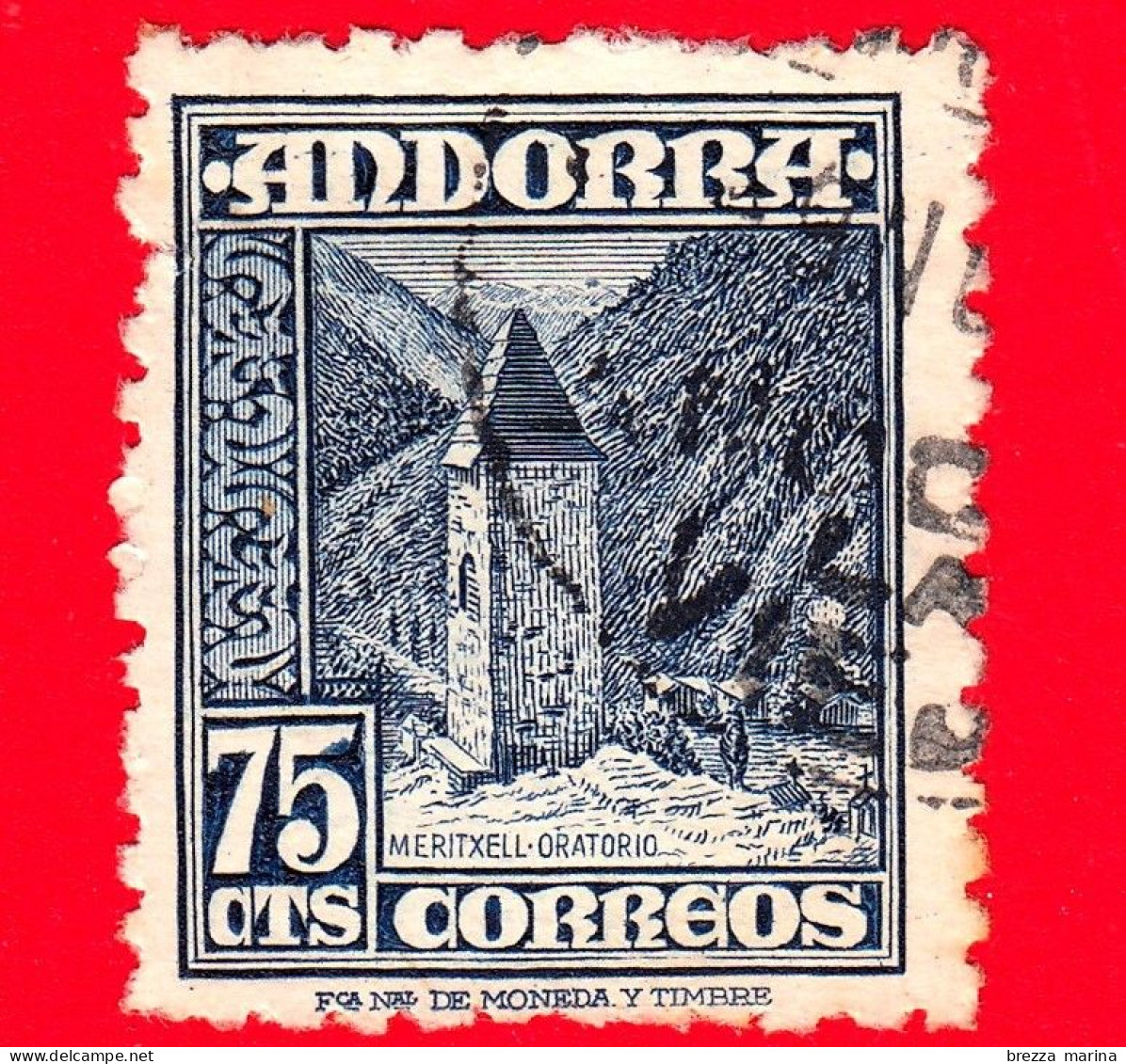 ANDORRA Sp. - Usato - 1948 - Paesaggi - Santuario Vicino Alla Cappella Meritxell - 75 - Gebraucht