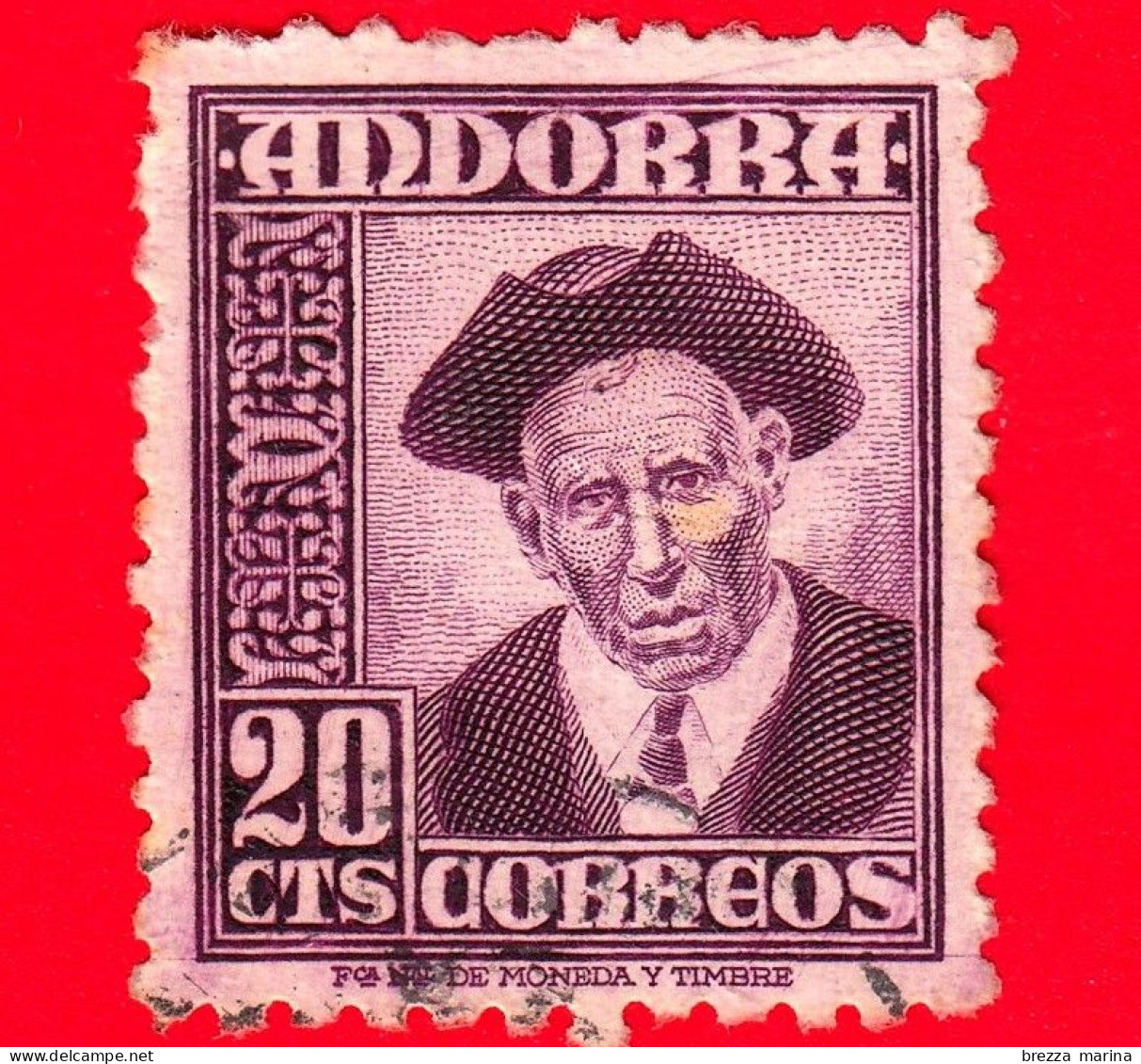 ANDORRA Sp. - Usato - 1948 - Simboli Nazionali - Il Consigliere Manuel Areny Bons - 20 - Used Stamps