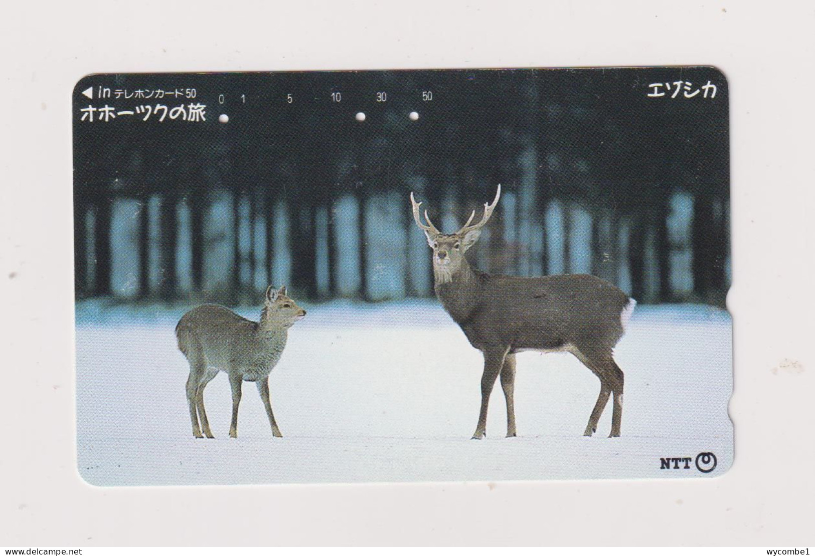 JAPAN -   Deer Magnetic Phonecard - Japon