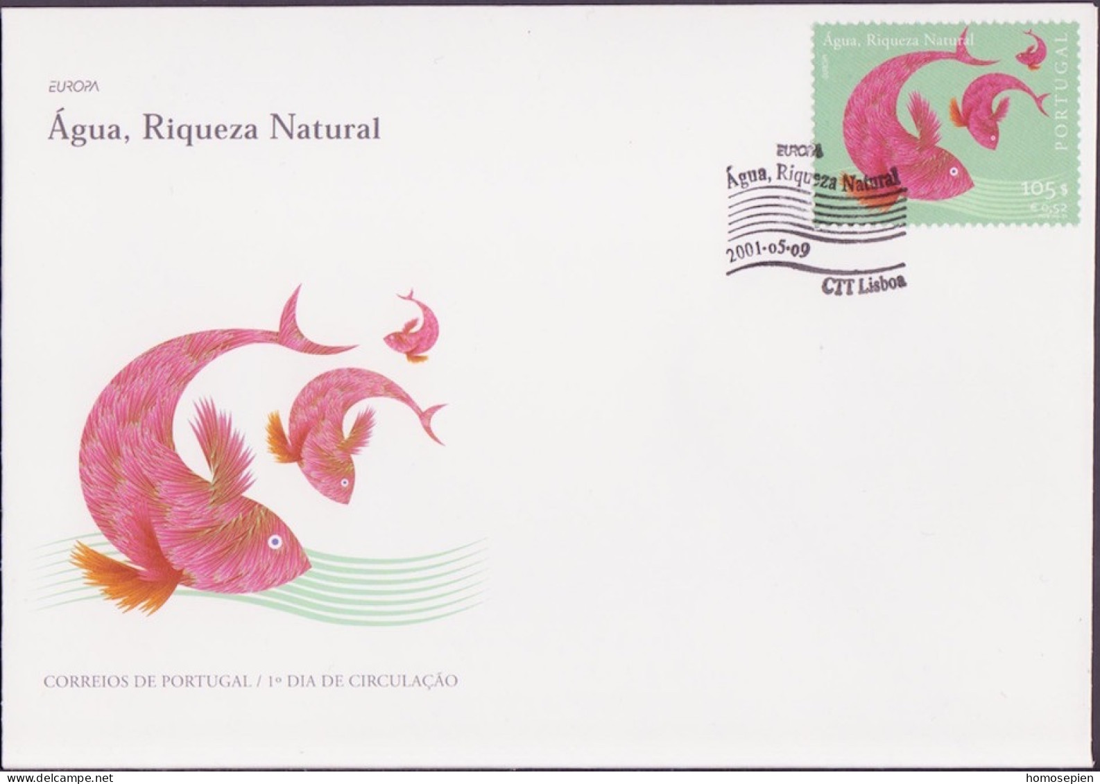 Europa CEPT 2001 Portugal FDC Y&T N°2485 - Michel N°2503 - 0,52€ EUROPA - 2001