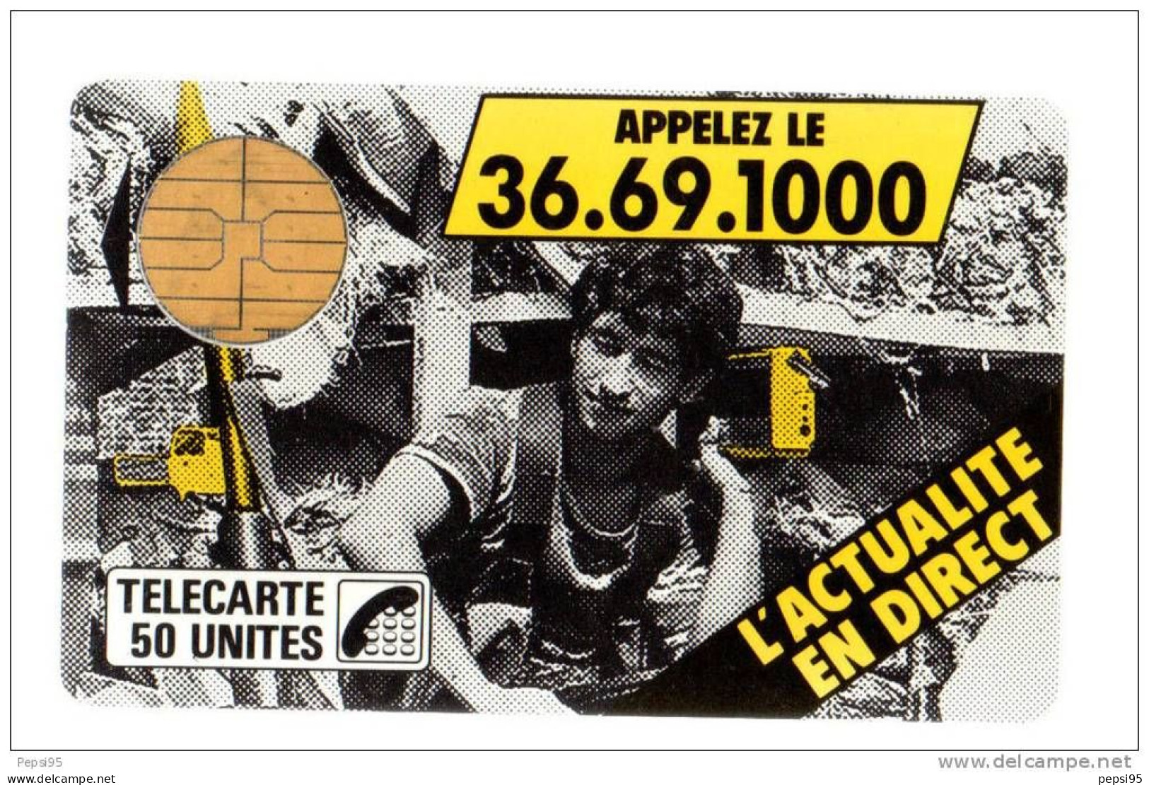 2 F2 - 05/1987 - TELECARTE 50 - L'ACTUALITE EN DIRECT Appelez Le 36.69.1000 - 1987