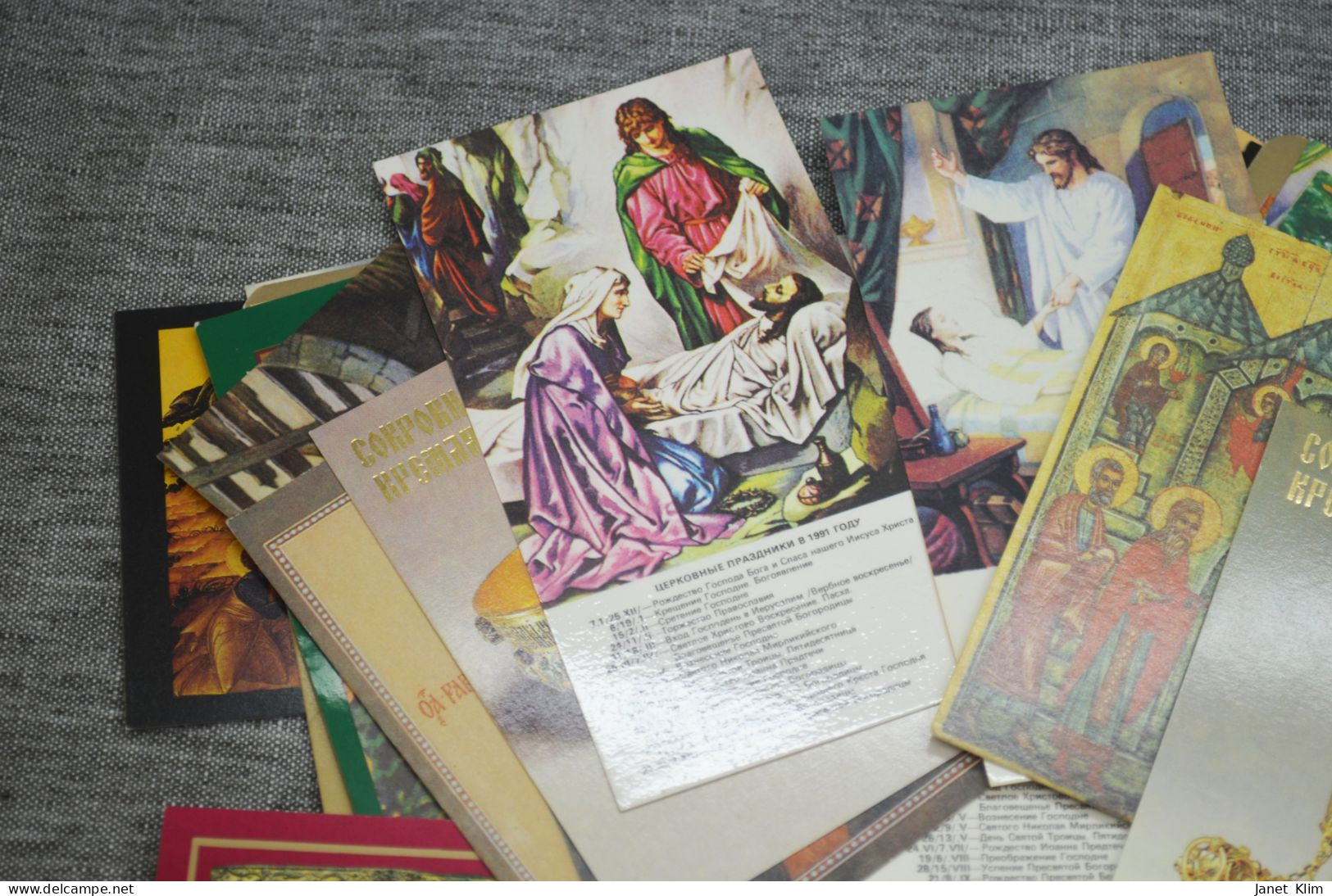 Large Lot Of Vintage Religious Calendars Lot-48 Pieces - Small : 1981-90