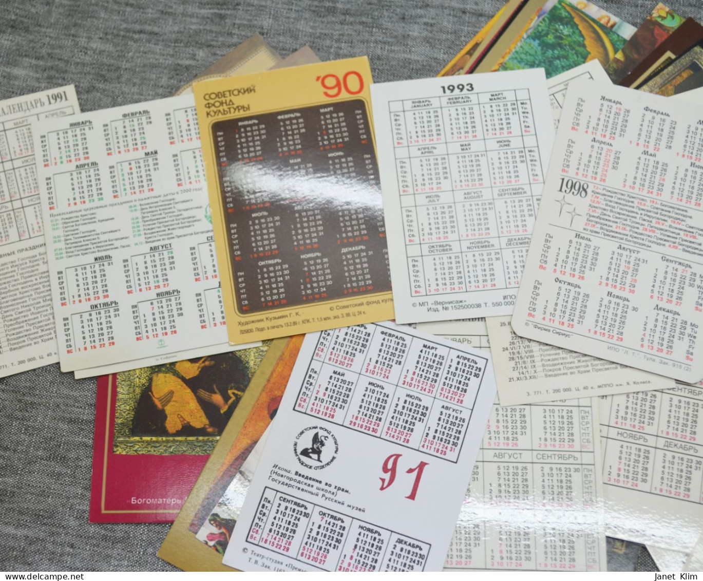 Large Lot Of Vintage Religious Calendars Lot-48 Pieces - Small : 1981-90