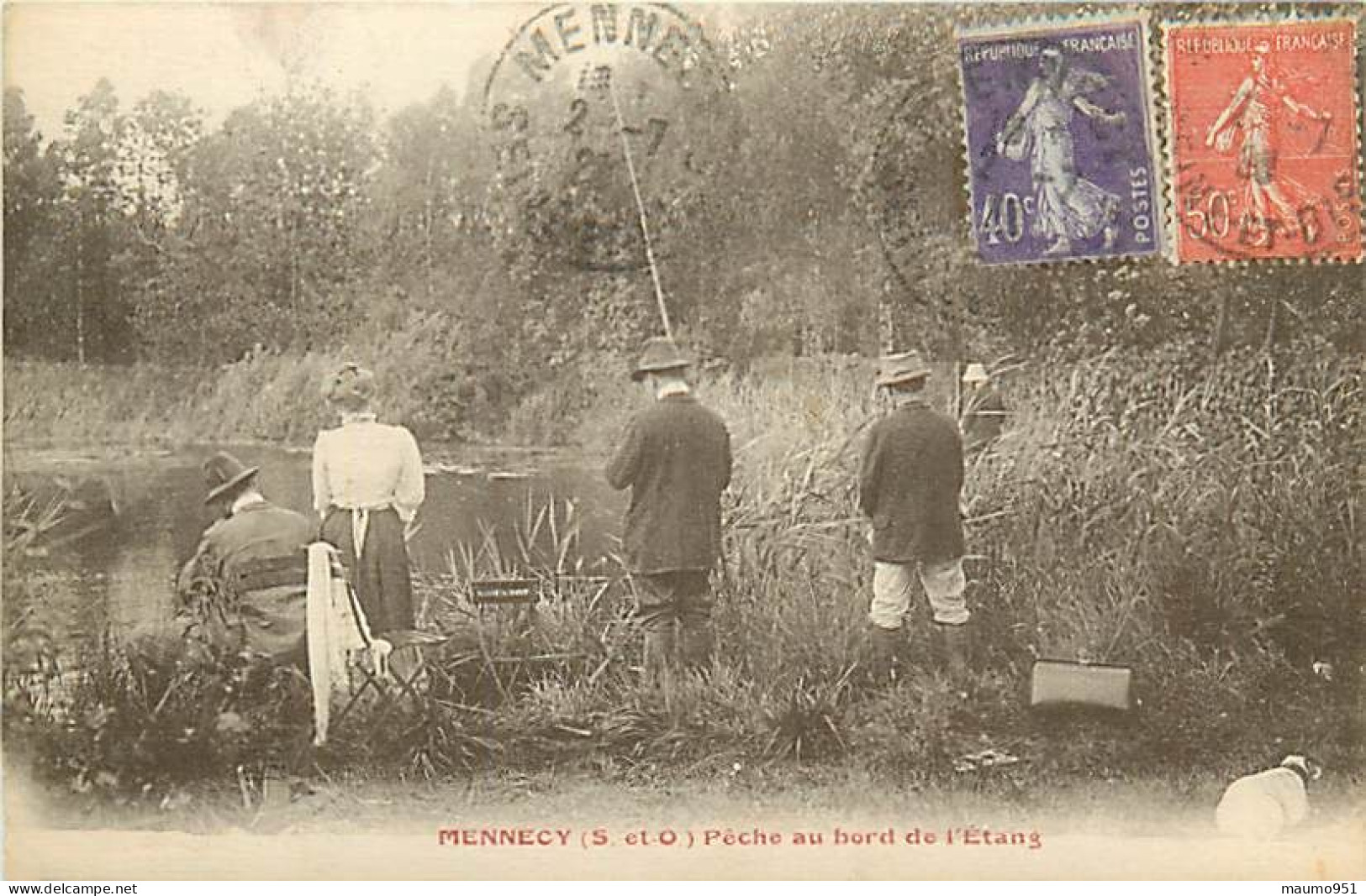 91 MENNECY - PECHE AU BORD DE L'ETANG - Mennecy