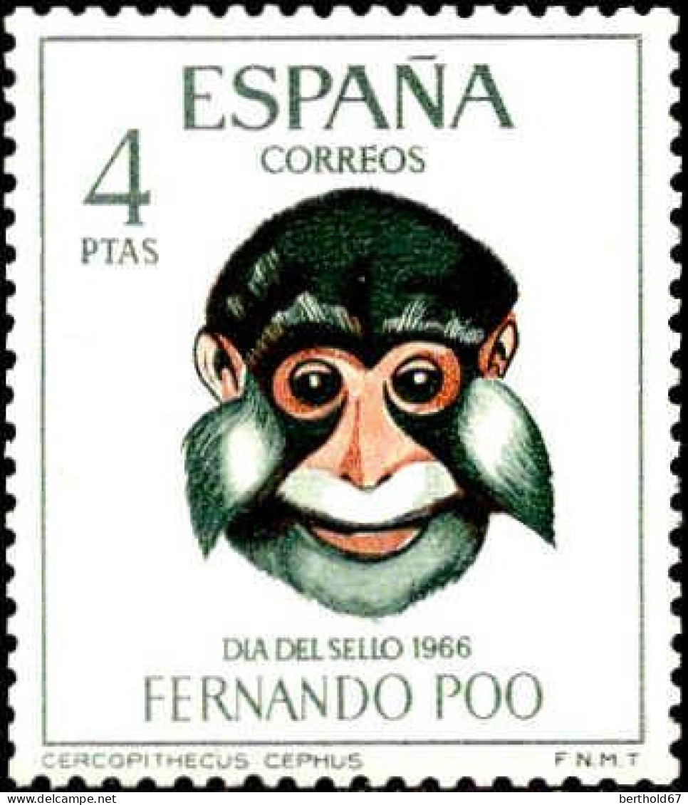 Fernando Poo Poste N** Yv:246 Mi:250 Cercopithecus Cephus - Fernando Po