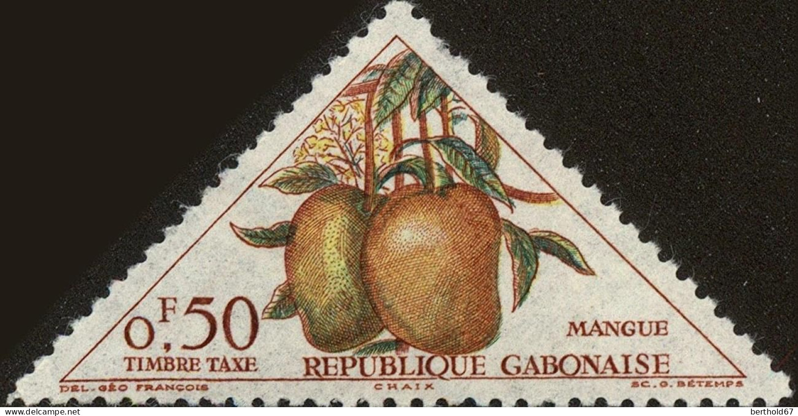 Gabon (Rep) Taxe N** Yv:35 Mi:35 Mangue - Gabun (1960-...)