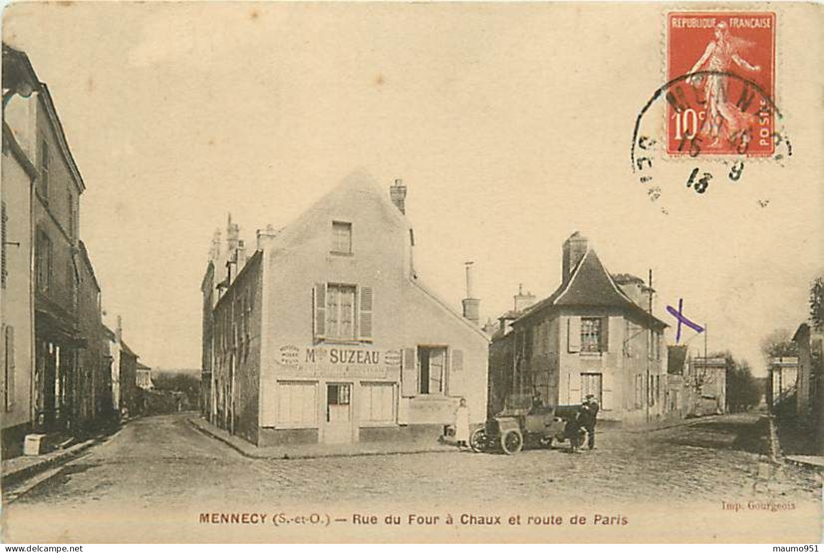 91 MENNECY - RUE DU FOUR A CHAUX ET ROUTE DE PARIS - Mennecy