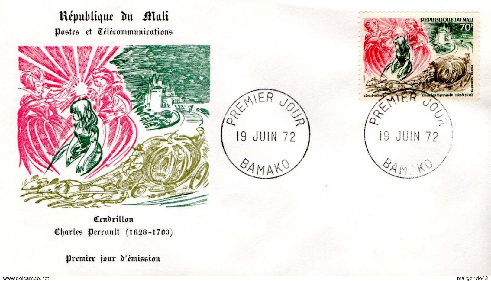 MALI FDC 1972 CONTES DE PERRAULT - Malí (1959-...)