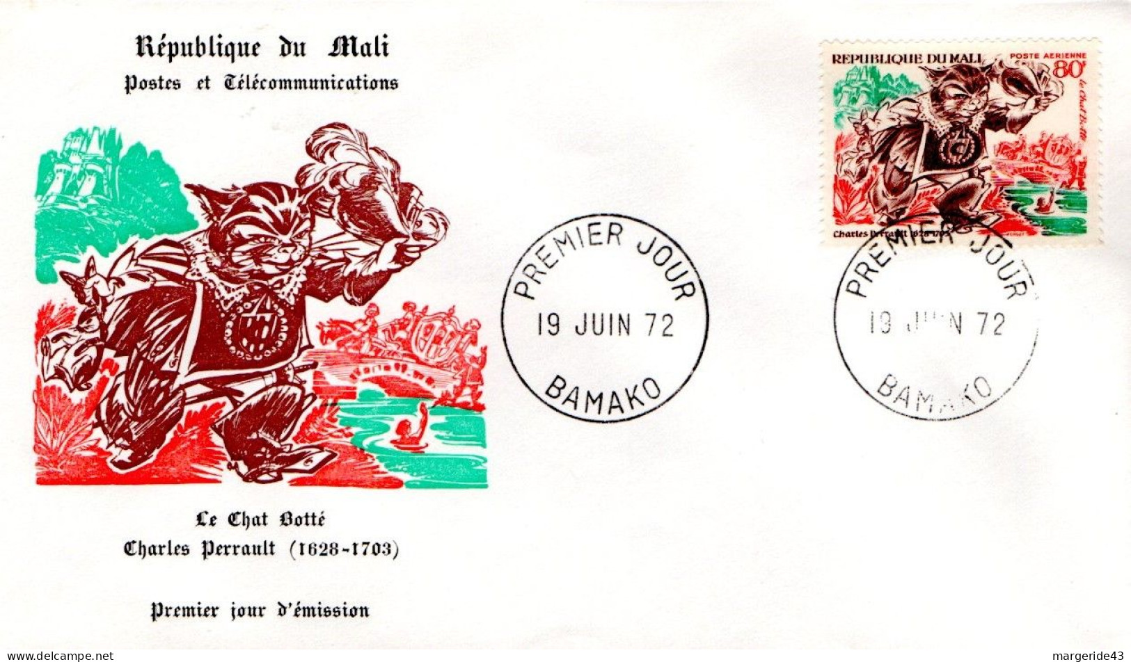 MALI FDC 1972 CONTES DE PERRAULT - Malí (1959-...)
