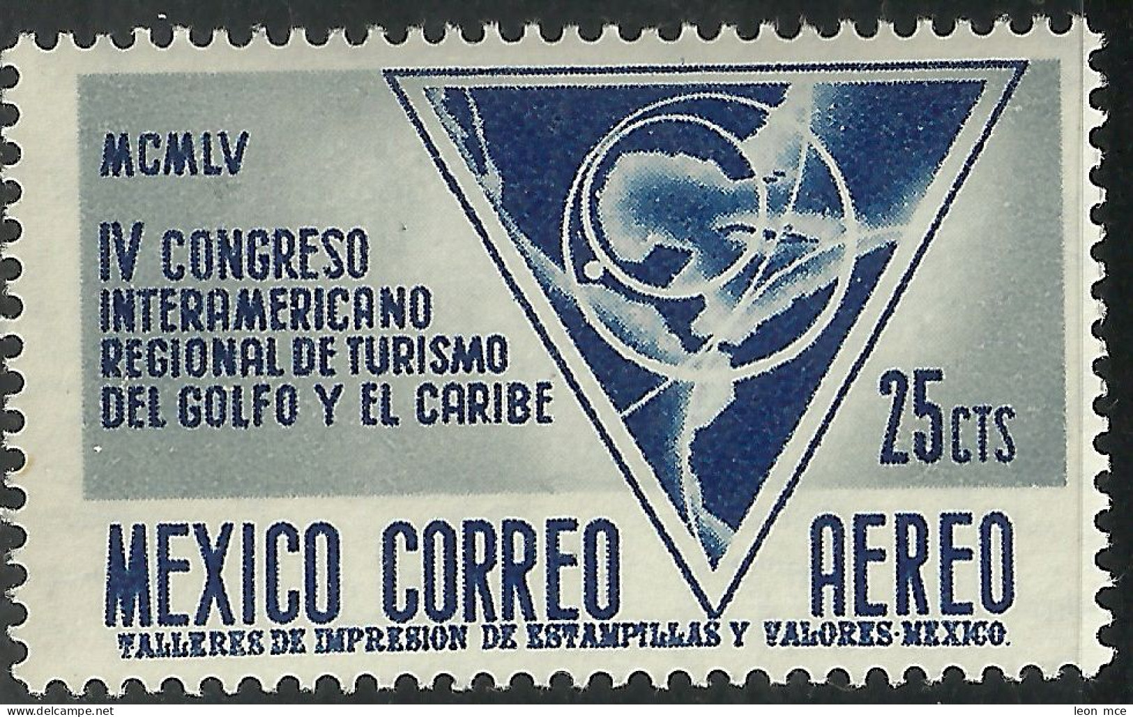 1956 MÉXICO CONGRESO DE TURISMO DEL GOLFO Y EL CARIBE Sc. C238 MNH MAP - México