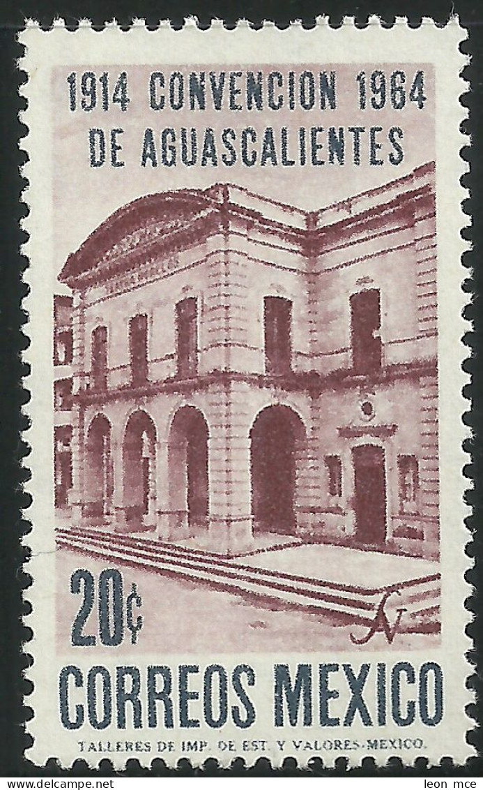 1965 MÉXICO 50 ANIV. CONVENCIÓN REVOLUCIONARIA DE AGUASCALIENTES Sc. 960 MNH MORELOS THEATER - México