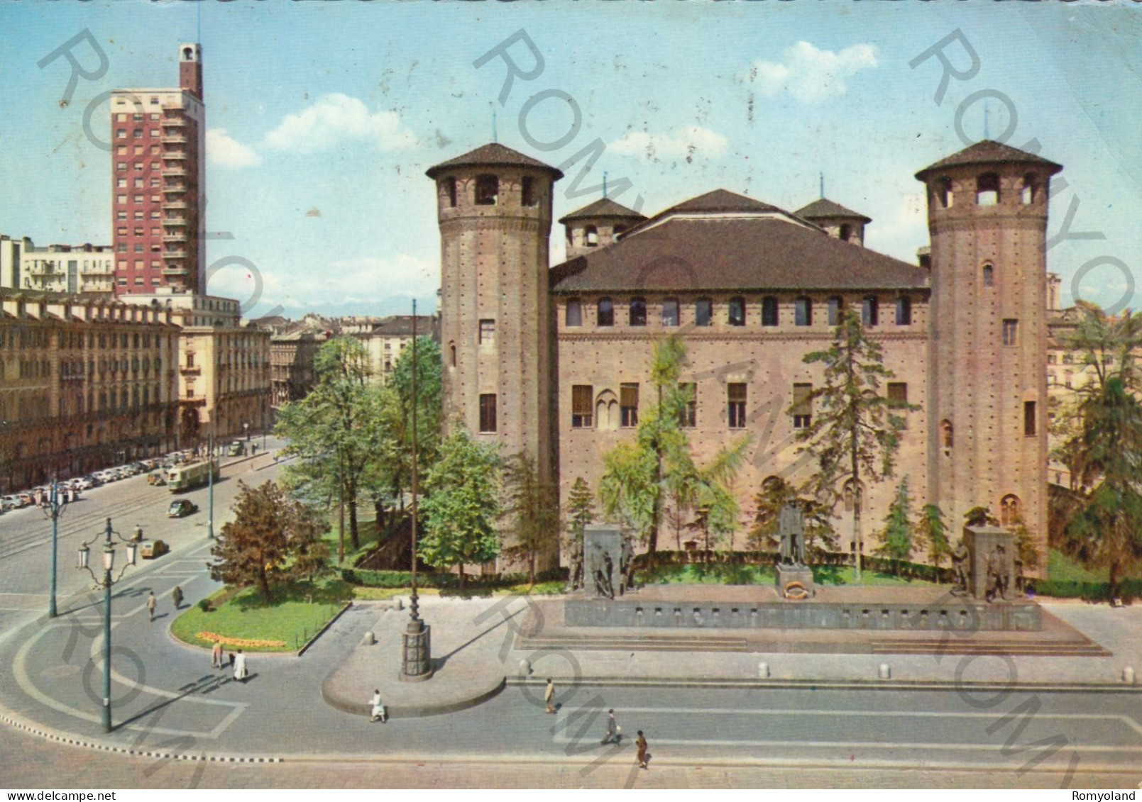 CARTOLINA  C4 TORINO,PIEMONTE-PIAZZA CASTELLO E PALAZZO MADAMA-MEMORIA,CULTURA,RELIGIONE,BELLA ITALIA,VIAGGIATA 1961 - Palazzo Madama