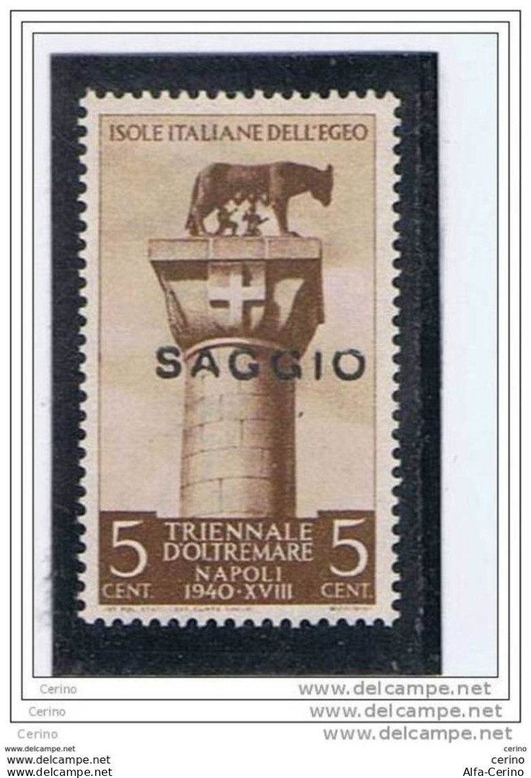 EGEO: 1940   I° TRIENNALE  -  5 C. BRUNO  N. -  " SAGGIO "  -  SASS. 111 - Ägäis