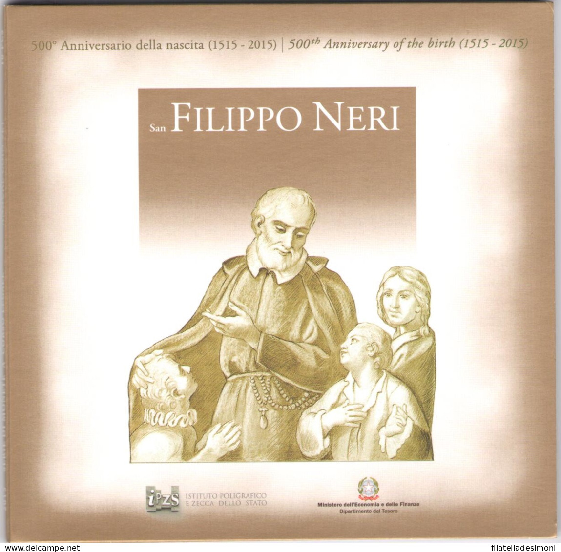 2015 Italia, Repubblica Italiana, Serie Di Monete A Corso Legale, San Filippo Neri, 10 Valori - FDC - Jahressets & Polierte Platten
