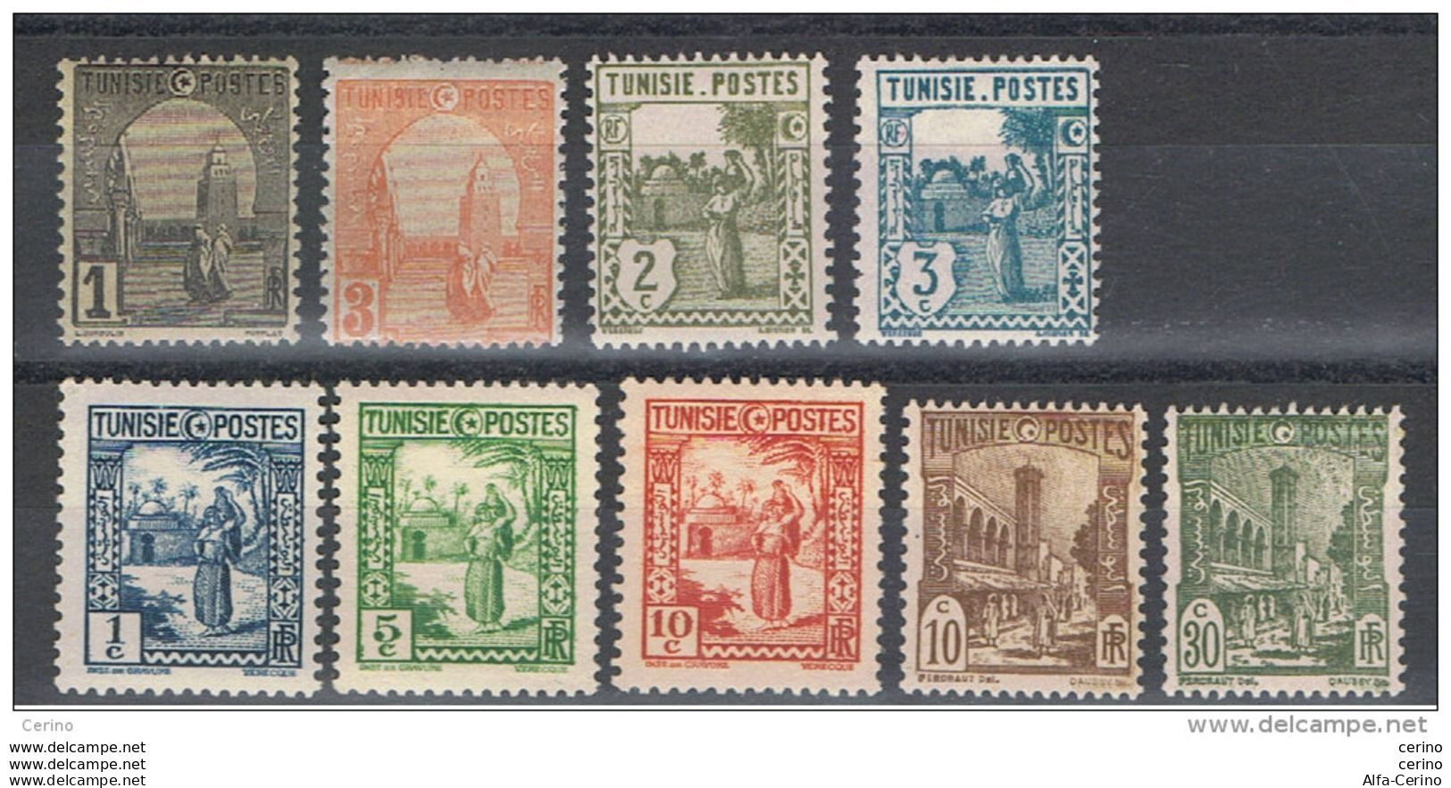 ALGERIA:  1906/49  DEFINITIVA  -  9  VAL. N. + L. -  YV/TELL. 29//274 - Unused Stamps