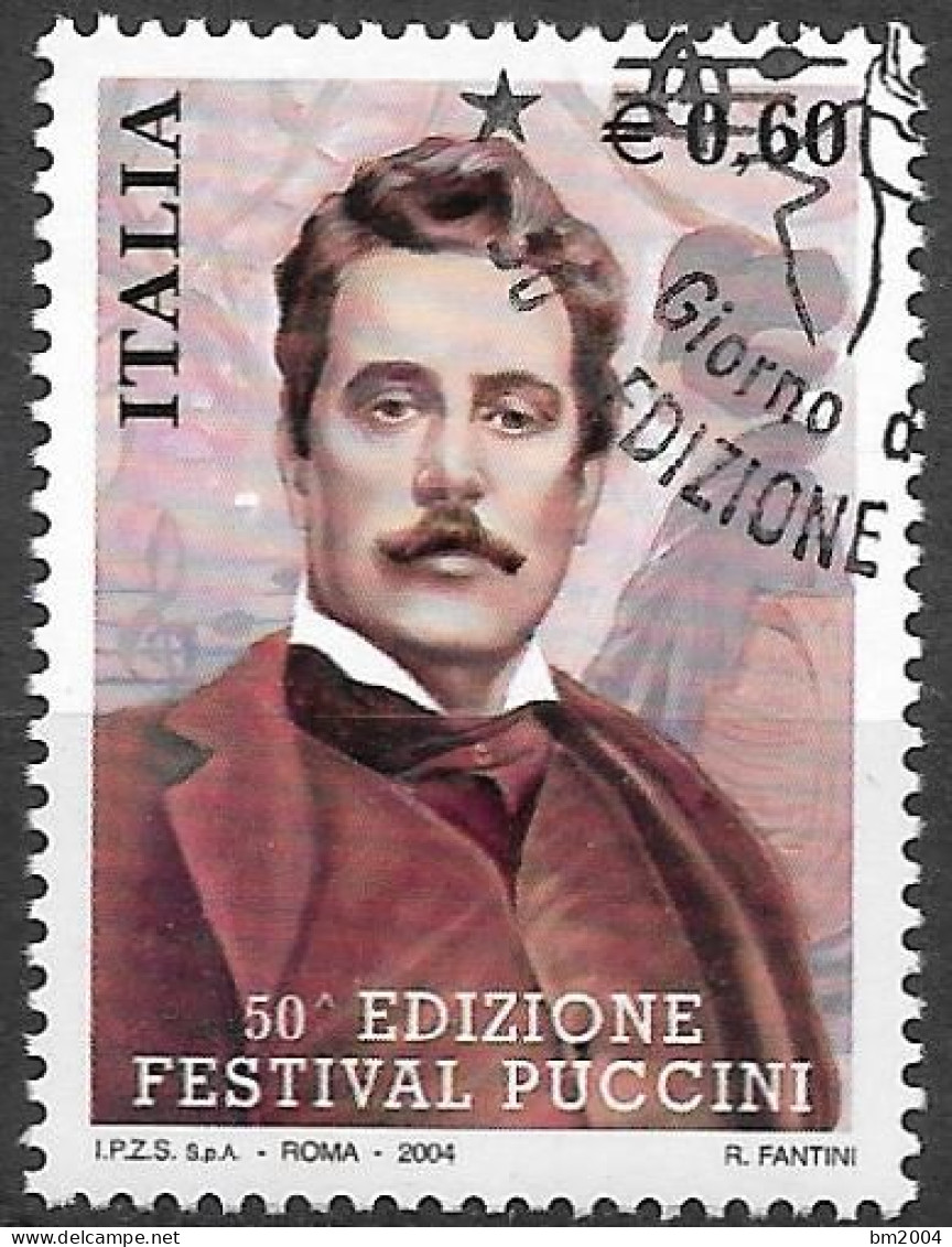 2004 Italien  Mi. 2977 FD-used  50. Puccini-Festival, Torre Del Lago Puccini. - 2001-10: Usados