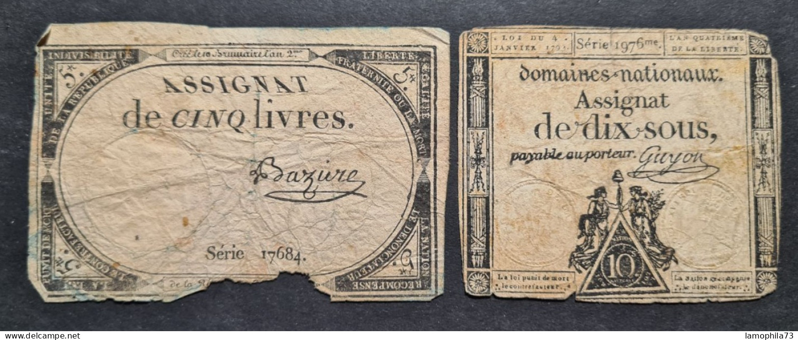 France - 2 Assignats - B - 2 Scan(s) - Ref 032 - Assignats