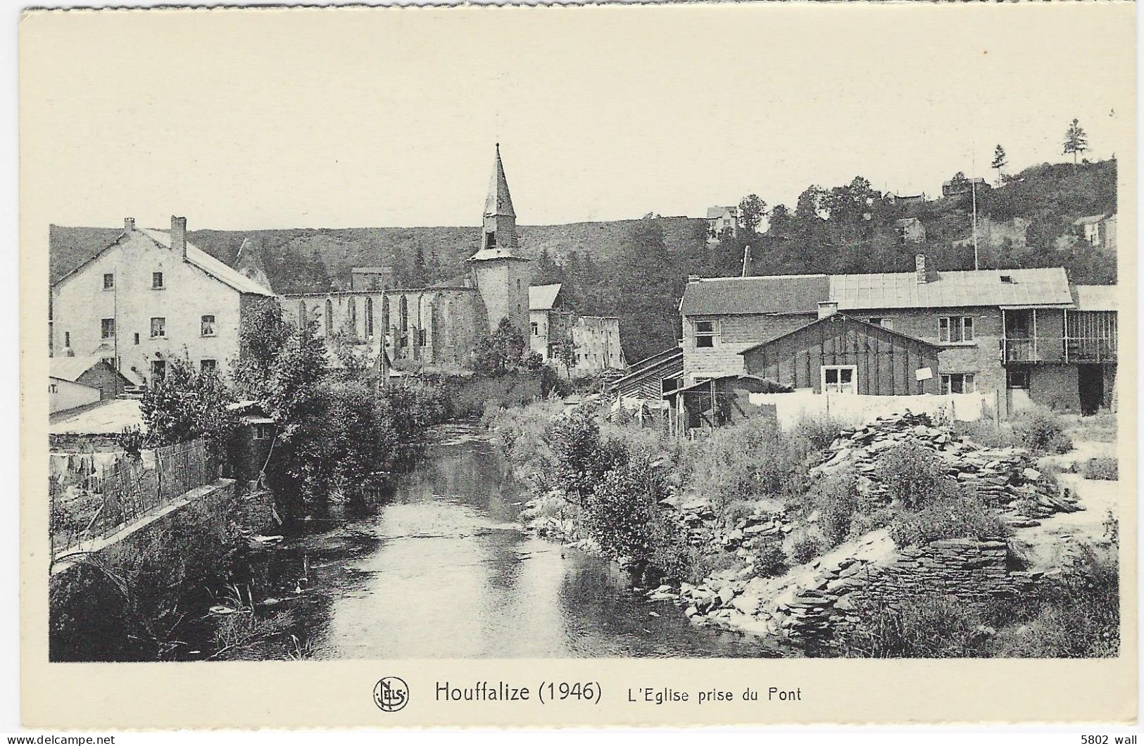 HOUFFALIZE - 1946 : L'église Prise Du Pont (Aspect Après L'Offensive Des Ardennes) - Houffalize